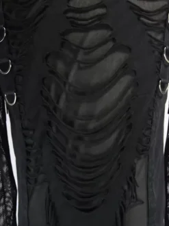 Halloween Gothic Men's Punk Rock Style Slim Fit Top Sheer T-shirt