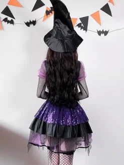 Halloween Gothic Witch Costume Lace Dark Fairy Roleplay Dress