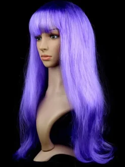 Halloween Hair Wigs Purple Long Straight Carnival Wigs