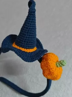 Halloween Handmade Crochet Pumpkin Hat Headband Orange Beanie Cute Hair Accessory For Girls