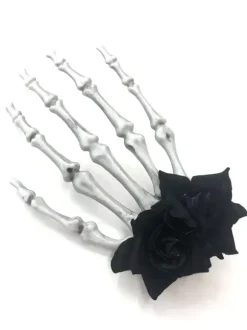 Halloween Headwear Red Plastic Hairpin Rose Flower Decorate Scary Hairpin