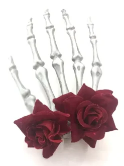 Halloween Headwear Red Plastic Hairpin Rose Flower Decorate Scary Hairpin