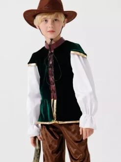 Halloween Kids Pirate Costumes Coffee Brown Halloween Carvinal Kid's Polyester Set