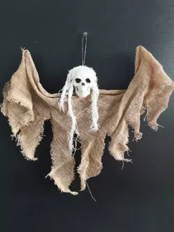 Halloween Scary Decorations White Skull Polyester Fiber Wall Decorations