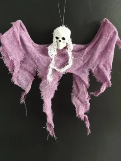 Halloween Scary Decorations White Skull Polyester Fiber Wall Decorations