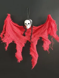 Halloween Scary Decorations White Skull Polyester Fiber Wall Decorations