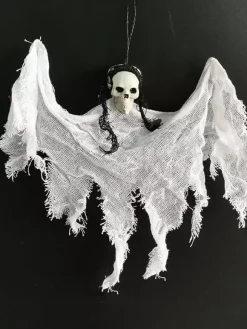 Halloween Scary Decorations White Skull Polyester Fiber Wall Decorations