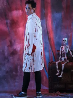 Halloween Scary Zombie Doctor Costume For Adults Bloody Surgeon Outfit