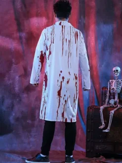 Halloween Scary Zombie Doctor Costume For Adults Bloody Surgeon Outfit