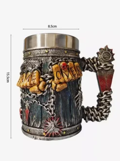 Halloween Skull Beer Stein Gothic Novelty Mug Stainless Steel Tumbler