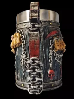 Halloween Skull Beer Stein Gothic Novelty Mug Stainless Steel Tumbler