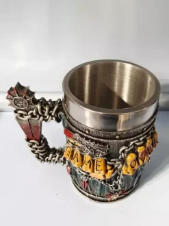 Halloween Skull Beer Stein Gothic Novelty Mug Stainless Steel Tumbler