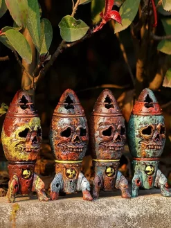 Halloween Skull Bomb Prop Resin Steampunk Nuclear Warhead