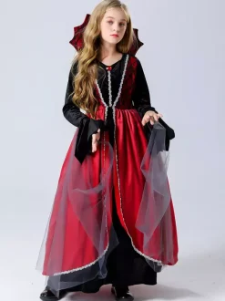 Halloween Vampire Costumes For Kids Red Halloween Velour Set Kid's Horrible Dress