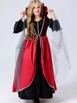 Halloween Vampire Costumes For Kids Red Halloween Velour Set Kid's Horrible Dress