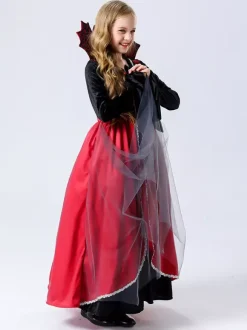 Halloween Vampire Costumes For Kids Red Halloween Velour Set Kid's Horrible Dress