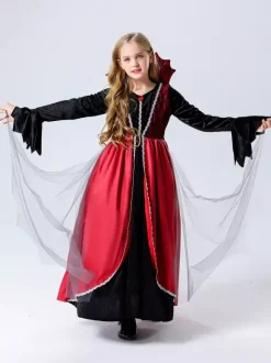 Halloween Vampire Costumes For Kids Red Halloween Velour Set Kid's Horrible Dress