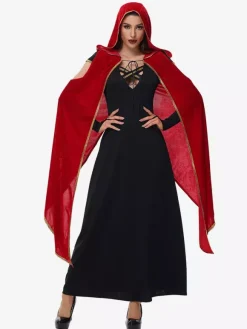 Halloween Vampire Red Sexy Cloak Dress Set Holidays Costumes