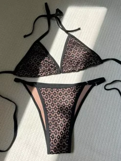 Halter Lace Bikini Summer Beach Two Piece Swimsuit Set For Women 2026