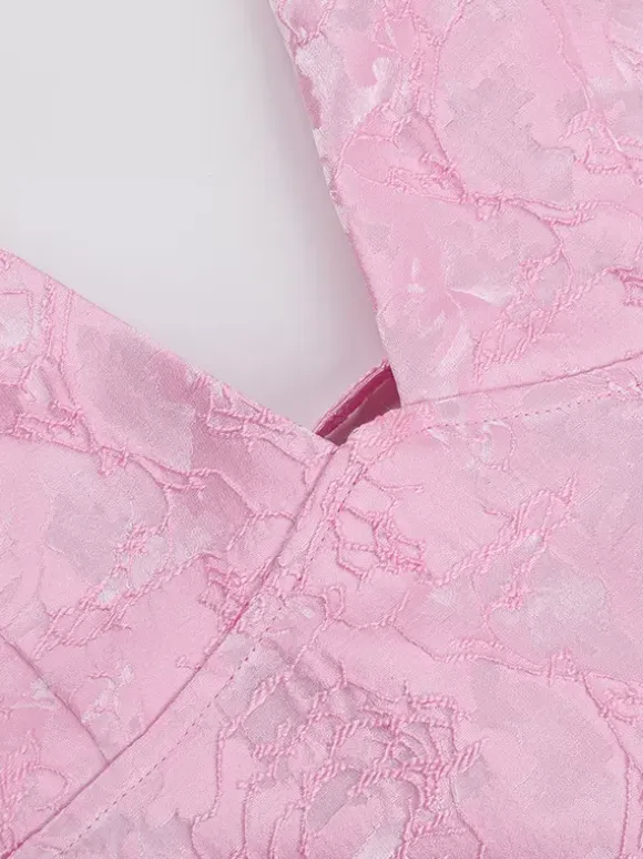Halter Neck Jacquard Mini Dress For Women - Backless A-line Skater Dress With Big Bows - Summer Birthday Party 2026
