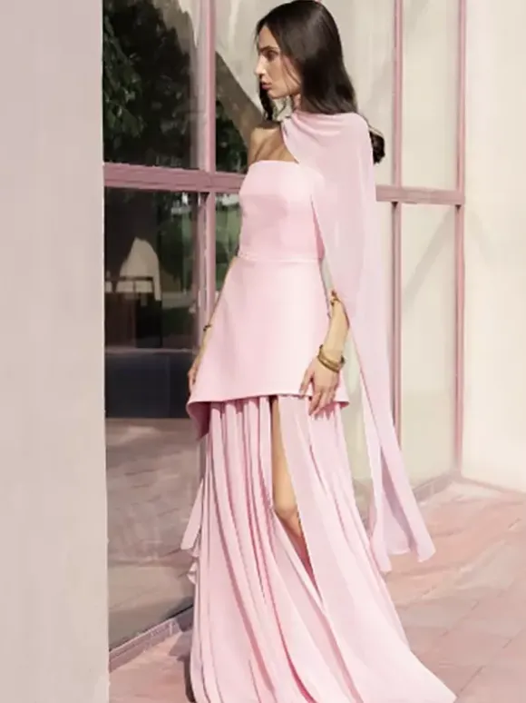 Halter Neck Layered Irregular Hem Sleeveless Maxi Dress For Women 2026