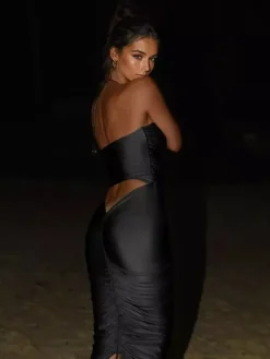 Halter Bodycon Dress Sexy Cutout Club Midi Dress For Women 2026