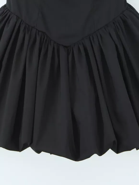Halter Mini Dress In Black Square Neck A-Line Sexy Birthday Party Dress For Women 2026