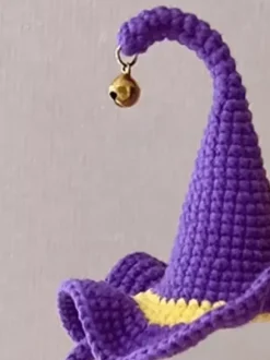 Hand Crocheted Halloween Headdress Witch Hat Hair Clips Amigurumi Party Favors For Girls
