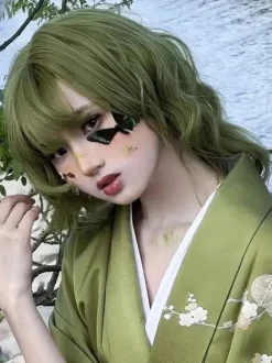 Harajuku Fashion Lolita Wigs Short Heat-resistant Fiber Green Lolita Accessories