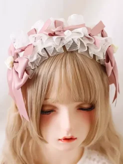 Headdress Sweet Lolita Accessories Pink Bows Headwear