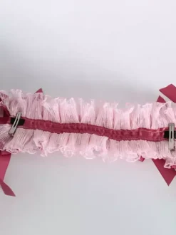 Headdress Sweet Lolita Accessories Pink Bows Ruffles Lace Bow Headwear Headband