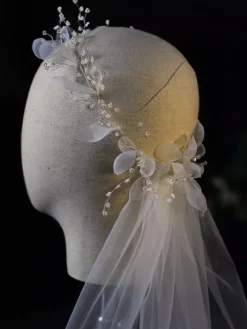 Headpiece Wedding Headwear Flower Tulle Hair Accessories For Bride