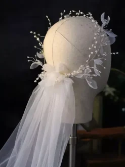 Headpiece Wedding Headwear Flower Tulle Hair Accessories For Bride