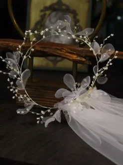 Headpiece Wedding Headwear Flower Tulle Hair Accessories For Bride
