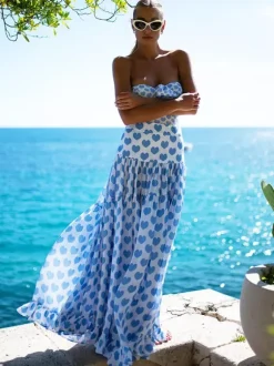 Heart Pattern One-piece Swimsuit And Maxi Skirt Set For Summer 2026