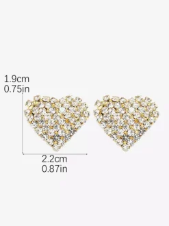 Heart Shaped Rhinestone Earrings For Women 2026