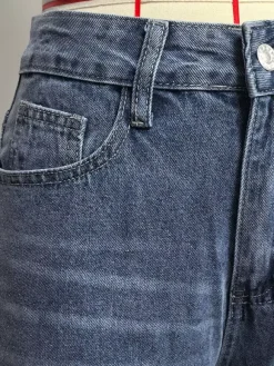 Heart Pocket Wide Leg Jeans For Women - Acid Wash Blue Y2K Baggy Straight Denim Pants - Spring Date Night Streetwear 2026