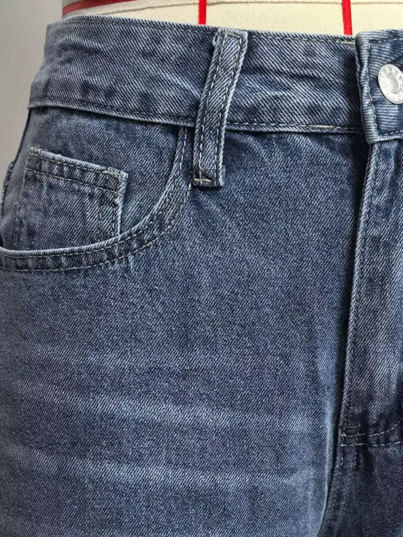 Heart Pocket Wide Leg Jeans For Women - Acid Wash Blue Y2K Baggy Straight Denim Pants - Spring Date Night Streetwear 2026