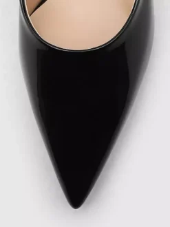 High Heel Mules Black Pointed Toe Stiletto Heel Pumps