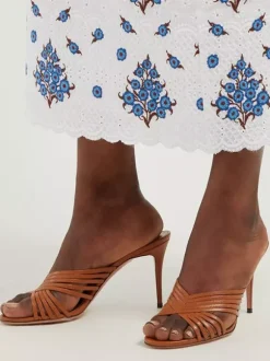 High Heel Mules Open Toe Strappy Stiletto Heel Party Shoes