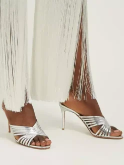 High Heel Mules Open Toe Strappy Stiletto Heel Party Shoes