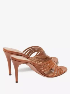 High Heel Mules Open Toe Strappy Stiletto Heel Party Shoes