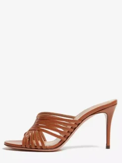 High Heel Mules Open Toe Strappy Stiletto Heel Party Shoes