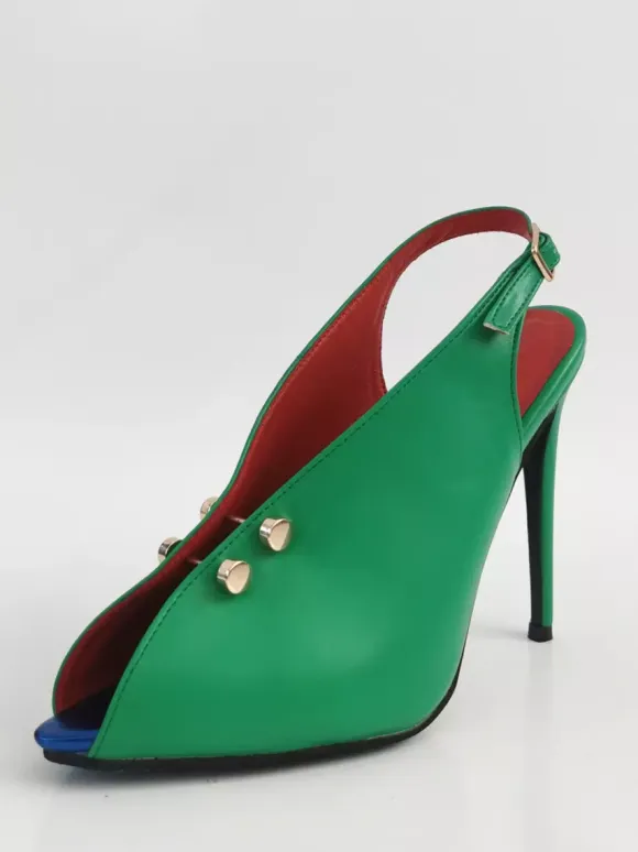 High Heel Pumps Peep Toe Designed High Heel Slingback Pumps