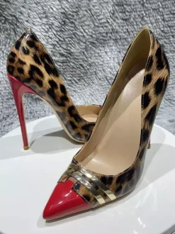 High Heel Pumps Women's Pointed Toe Leopard Print Stiletto Heel Sexy Pumps