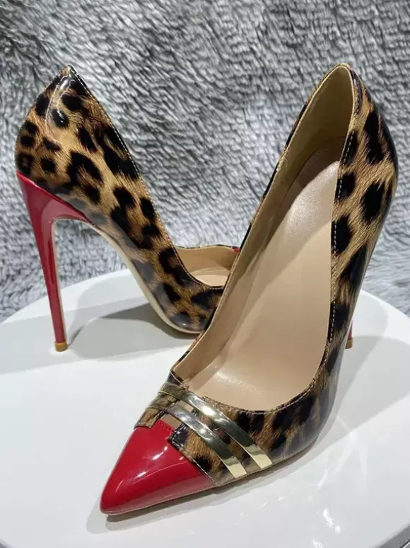 High Heel Pumps Women's Pointed Toe Leopard Print Stiletto Heel Sexy Pumps