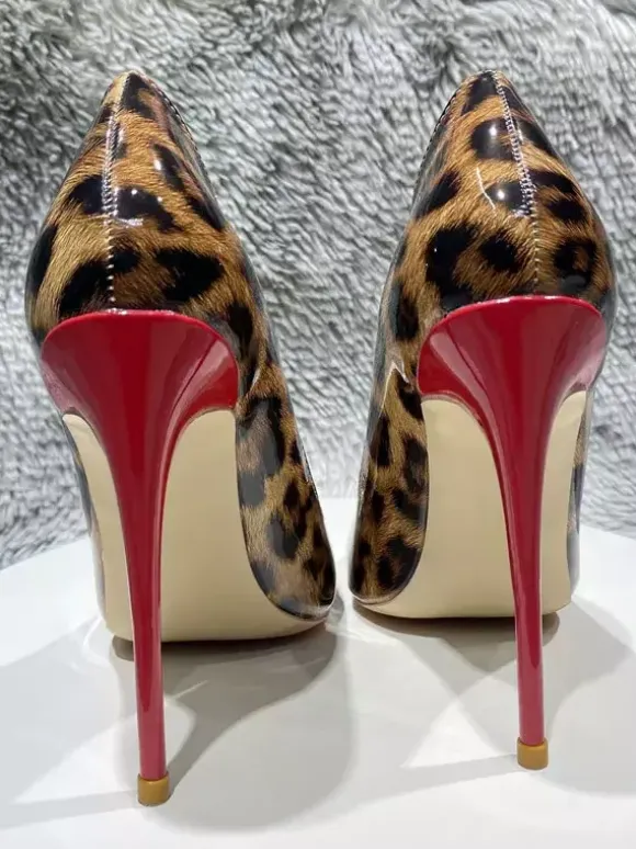 High Heel Pumps Women's Pointed Toe Leopard Print Stiletto Heel Sexy Pumps