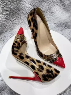 High Heel Pumps Women's Pointed Toe Leopard Print Stiletto Heel Sexy Pumps