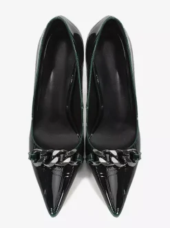 High Heel Pumps Women's Pointed Toe Metal Detail Slip On Dress Shoes