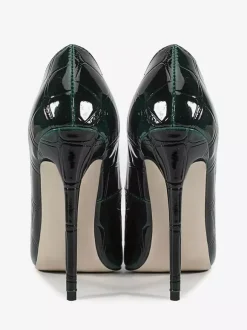 High Heel Pumps Women's Pointed Toe Metal Detail Slip On Dress Shoes